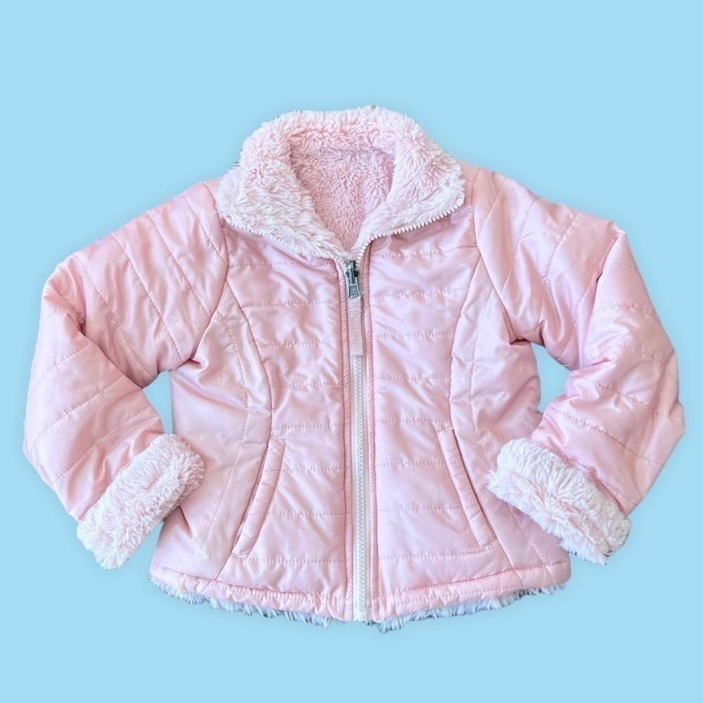 Me Jane Pink Coat with Faux Fur Interior Size 4T